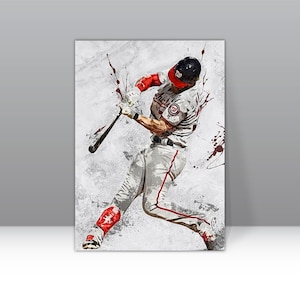 Bryce Harper Poster Philadelphia Phillies Framed Canvas Poster Baseball Wall Art Print MLB Gift Artwork Home Decor E11 Birthday Gift