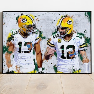 999 Aaron Rodgers Poster Green Bay Packers NFL Framed Canvas Print Football Wall Art Print NFL Gift Artwork Home Decor D115 Birthday Gift