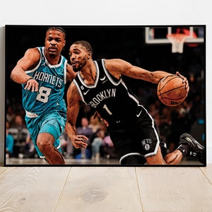 999 Mikal Bridges Wall Art Brooklyn Nets Framed Canvas Print Basketball Wall Art Print NBA Gift Artwork Home Decor C180 Birthday Gift