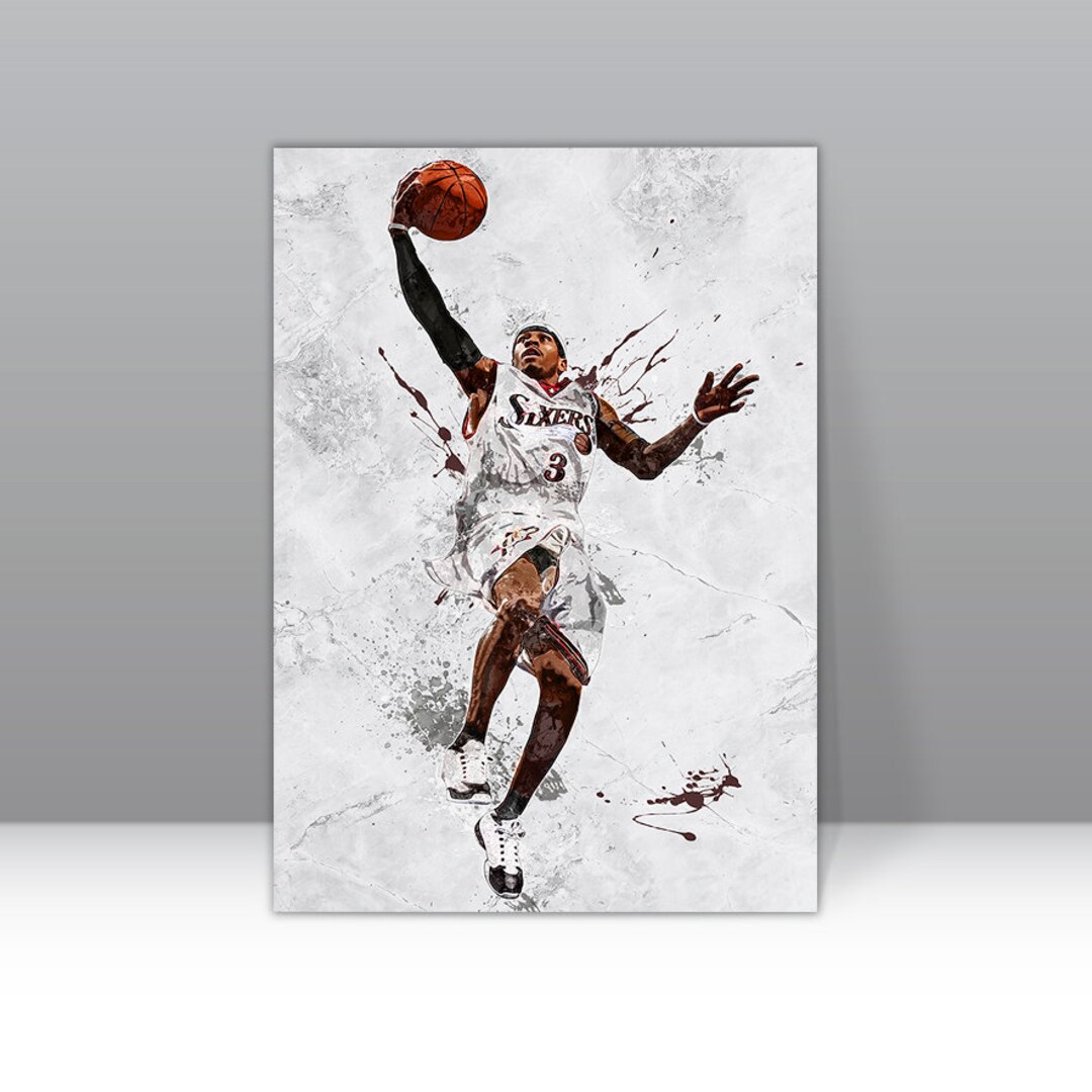 Allen Iverson Poster Philadelphia 76ers Framed Canvas Print Basketball ...