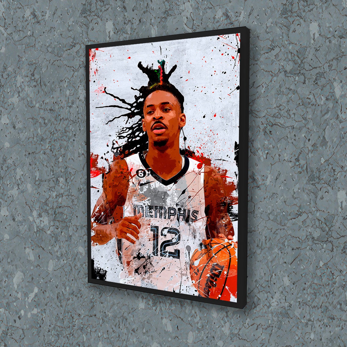 999 Ja Morant Poster Memphis Grizzlies Gerahmter Leinwanddruck Basketball Wand Kunst Druck NBA Geschenk Kunstwerk Wohnkultur C154 Geburtstagsgeschenk