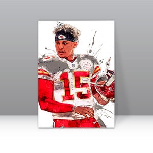 Patrick Mahomes Poster Kansas City Chiefs Football gerahmte Leinwand Druck NFL Wand Kunst Druck Wohnkultur Kunstwerk Geschenk für D164 Geburtstagsgeschenk
