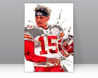 Patrick Mahomes Poster Kansas City Chiefs Football Framed Canvas Print NFL Wall Art Print Home Decor Artwork For D164 Birthday Gift