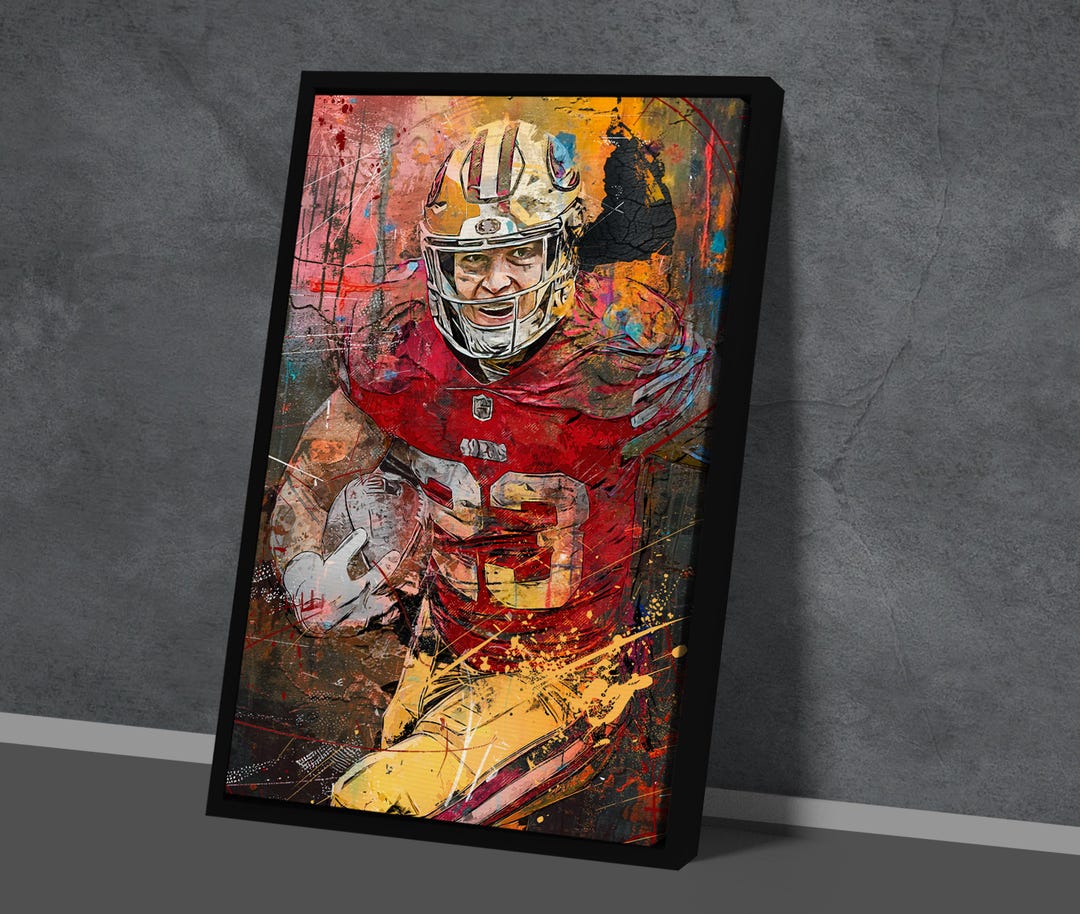 Christian Mccaffrey Poster San Francisco 49ers Framed Canvas Print ...