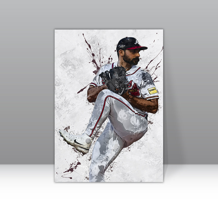 Spencer Strider Poster Atlanta Braves Framed Canvas Print Baseball Wall Art Print MLB Gift Artwork Home Decor E59 Birthday Gift