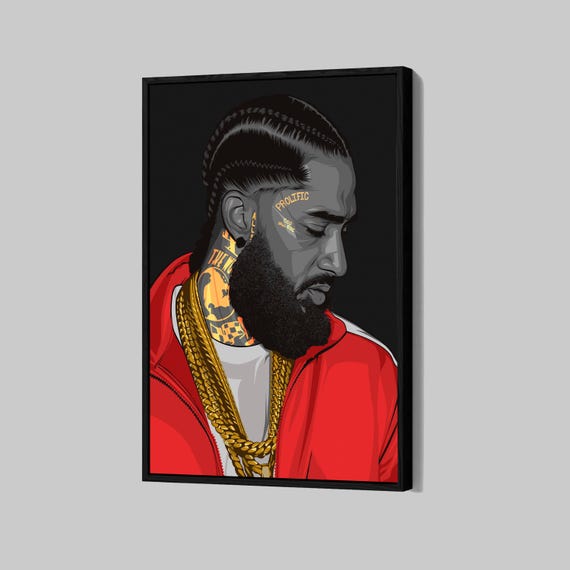 Nipsey Hussle Poster Rapper Framed Canvas Print Hip Hop Singer