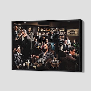 Gangster Legends Poster Movie Mafia Characters Framed Canvas Print Film Scene Wall Art Gangster Home Decor FF19 Birthday Gift