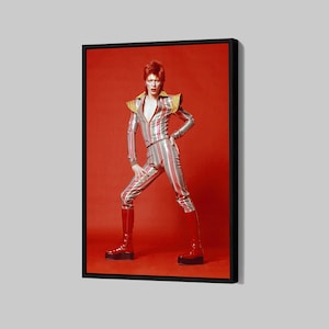 David Bowie Ziggy Stardust Poster Rock Music Framed Canvas Print Music Lover Wall Art Print David Bowie Home Decor FF9 Birthday Gift