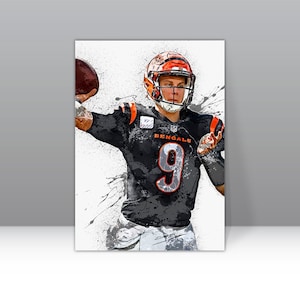 Joe Burrow Poster Cincinnati Bengals Framed Canvas Poster Football Wall Art Print NFL Gift Artwork Home Decor D150 Birthday Gift