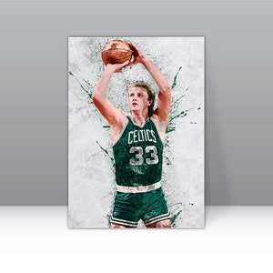 Póster de Larry Bird 999 de los Boston Celtics, impresión en lienzo enmarcada, arte de pared de baloncesto, regalo de la NBA, obra de arte, decoración del hogar, regalo de cumpleaños C299