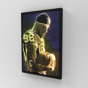 Maxx Crosby Poster New England Patriots Framed Canvas Poster Football Wall Art Print NFL Gift Artwork Home Decor D85 Birthday Gift