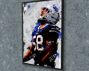 Matt Milano Poster Buffalo Bills Football Framed Canvas Print NFL Wall Art Print Home Decor Artwork Gift For D83 Birthday Gift
