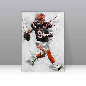 Joe Burrow Poster Cincinnati Bengals Framed Canvas Poster Football Wall Art Print NFL Gift Artwork Home Decor D151 Birthday Gift
