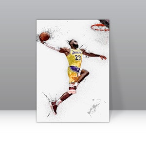999 Lebron James Slam Poster LA Lakers Framed Canvas Print Basketball Wall Art Print NBA Gift Artwork Home Decor C304 Birthday Gift
