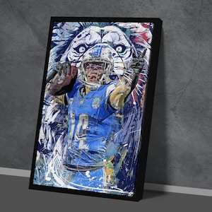 Amon-Ra St. Brown Poster Detroit Lions Leinwanddruck Fussball Wandkunst NFL Kunstwerk Sport Wohnkultur F67 Weihnachtsgeschenk
