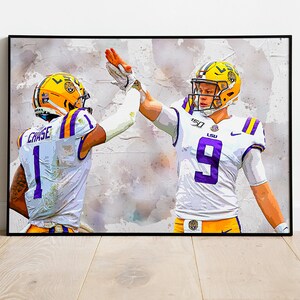 Joe Burrow Poster Cincinnati Bengals Framed Canvas Print Football Wall Art Print NFL Gift Artwork Home Decor D61 Birthday Gift