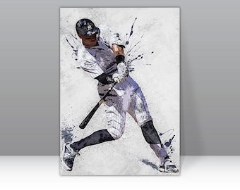 Aaron Judge Poster New York Yankees Framed Canvas Print Baseball Wall Art Print MLB Gift Artwork Home Decor E3 Birthday Gift