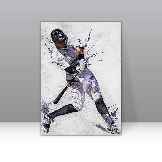 Aaron Judge Poster New York Yankees Framed Canvas Print Baseball Wall Art Print MLB Artwork Home Decor E3 Gift