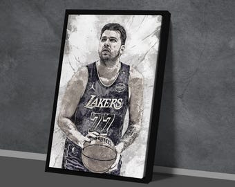 Photo Dédicacée Luka Doncic Lakers #77 - Encadrée 13x16, Autographe Authentique Avec COA