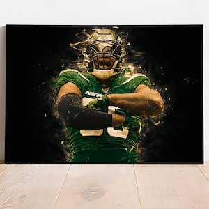 Quinnen Williams Poster New York Jets Framed Canvas Print Football Wall Art Print NFL Gift Artwork Home Decor D95 Birthday Gift