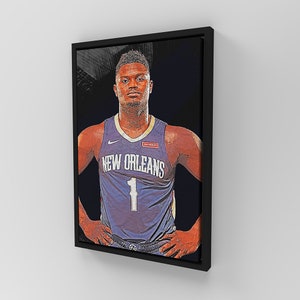 999 Zion Williamson Poster New Orleans Pelicans Framed Canvas Print Basketball Wall Art Print NBA Gift Artwork Home Decor C200 Birthday Gift