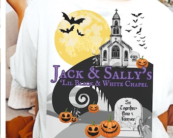 Camiseta de la Capilla Blanca de Jack y Sally: Camiseta Disneyland con colores cómodos
