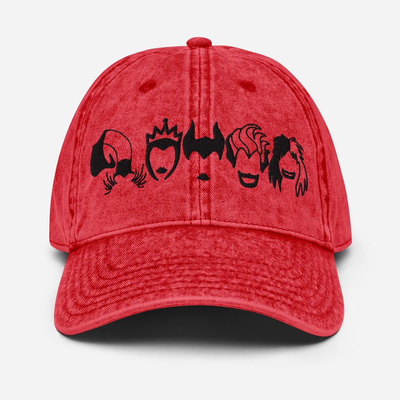 Disney Female Villains Icon Sketch Hat, Disney Halloween Hat, Vintage Otto Hat, Mickey's Not So Scary Halloween Party