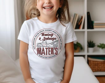 Camiseta infantil Mater's Towing, camiseta discreta de la familia Disney