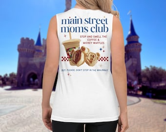 Main Street Moms Club™ Collection, Disney Mom Shirt, Bella Canvas Tank Top, Subtle Trendy Disney Mom Shirt, Joffrey's and Mickey Waffles