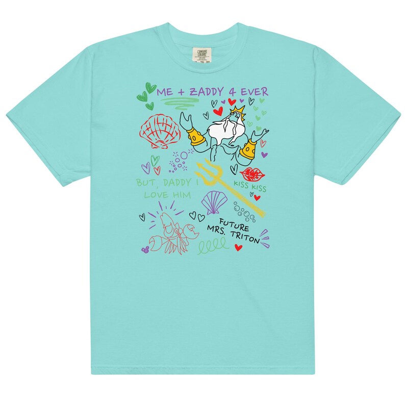 Little Mermaid Inspired King Triton Zaddy Doodle Sketch, Little Mermaid Girls Trip Shirt, Funny Subtle Trendy Comfort Colors King Triton Tee