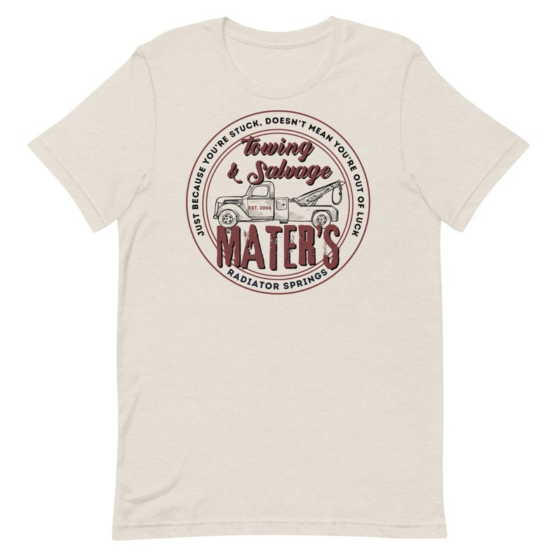 Mater's Towing, Subtle Disney Bella Canvas Unisex Short Sleeve T-Shirt, Disney Family Shirts, Disney Shirts, Disneyland Shirt