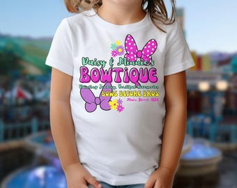 Girls Disney Shirt, Minnie and Daisy Bows, Custom Vacation Shirt