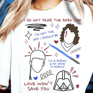 Star Wars Inspired Anakin Skywalker Comfort Colors Shirt, Anakin and Darth Vader Sketch Shirt, Subtle Trendy Star Wars Anakin Shirt