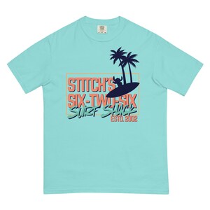 Stitch's Surf Shack, Lilo and Stich, Disney Ohana, Subtle Disney Family Shirts, Trendy Manly Disney Comfort Colors Shirt