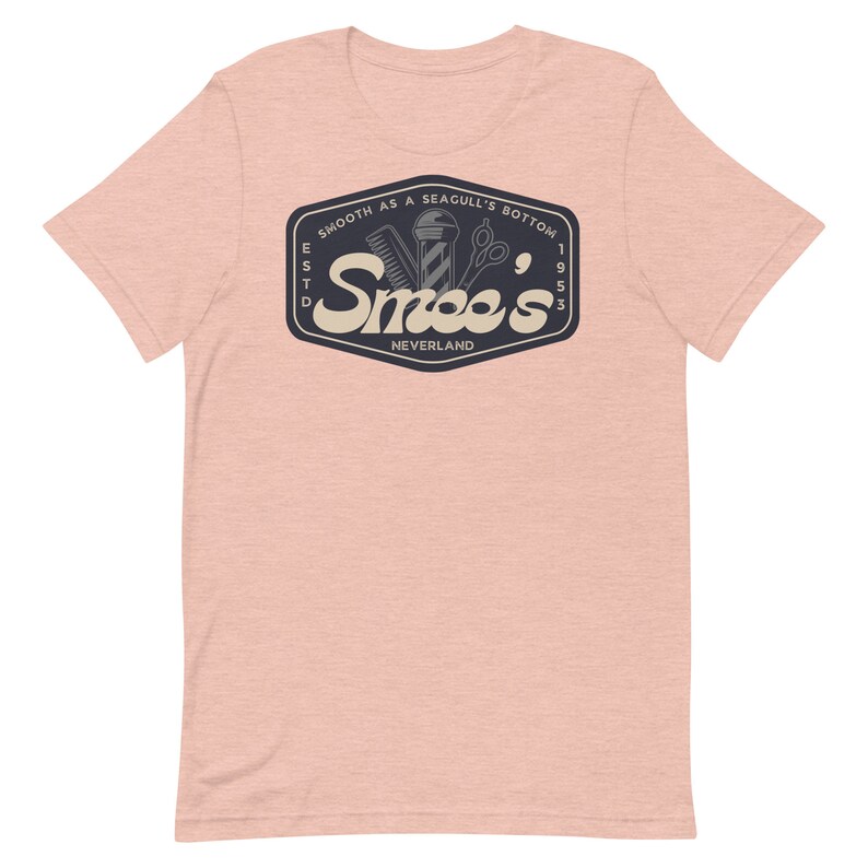Smee's Barber Shop, Subtle Theme Park Bella Canvas Unisex Short Sleeve T-Shirt, Subtle Disney Matching Family Shirts
