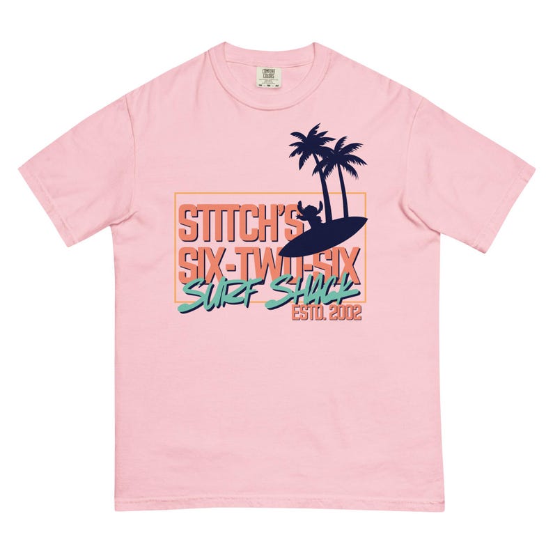 Stitch's Surf Shack, Lilo and Stich, Disney Ohana, Subtle Disney Family Shirts, Trendy Manly Disney Comfort Colors Shirt