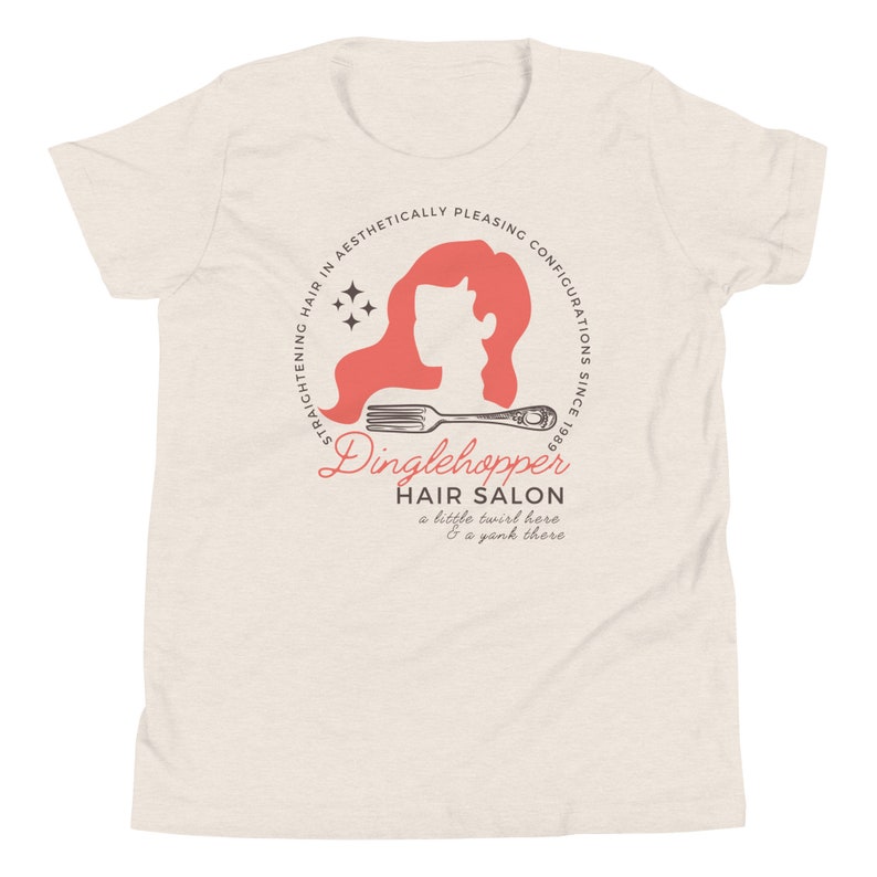 Dinglehopper Hair Salon, The Little Mermaid, Subtle Theme Park Bella Canvas Youth Short Sleeve, Kid's Gift, Group Tee, Family Clothing