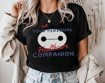 Camiseta Disney Baymax, diseño sutil, camiseta unisex de lona Bella