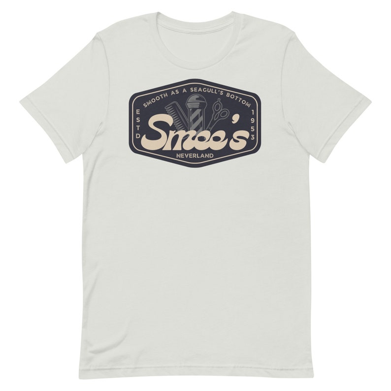 Smee's Barber Shop, Subtle Theme Park Bella Canvas Unisex Short Sleeve T-Shirt, Subtle Disney Matching Family Shirts