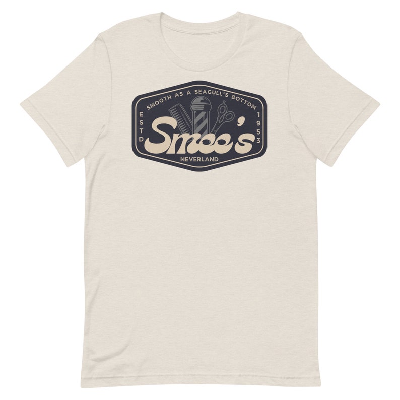 Smee's Barber Shop, Subtle Theme Park Bella Canvas Unisex Short Sleeve T-Shirt, Subtle Disney Matching Family Shirts