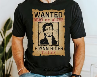 Wanted Flynn Rider Disney Shirt, Unisex Bella Canvas Tee