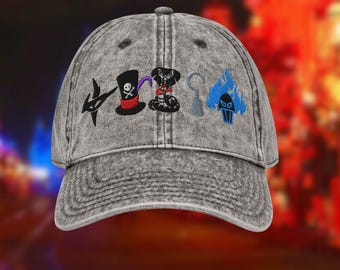 Gorra de papá vintage bordada con villanos de Disney / Gorra Otto de Halloween