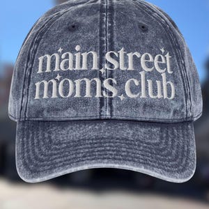 Main Street Moms Club™ Collection Embroidered Denim Hat, Distressed Baseball Cap