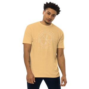 Mando's Navigation, Subtle Disney Men’s Premium Heavyweight Short Sleeve T-Shirt, TALL Length, Disney Dad Shirts, Disney Shirts