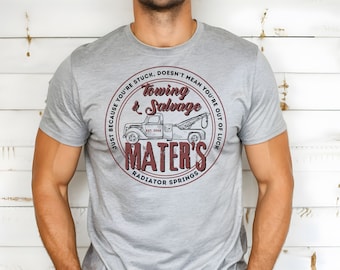 Mater's Towing Co. Bella Canvas T-Shirt, Subtle Disney Cars Design