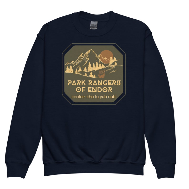 Park Rangers of Endor Youth Crewneck Sweatshirt, Subtle Disney Family Outfit image 3