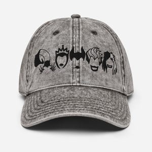 Disney Female Villains Icon Sketch Hat, Disney Halloween Hat, Vintage Otto Hat, Mickey's Not So Scary Halloween Party