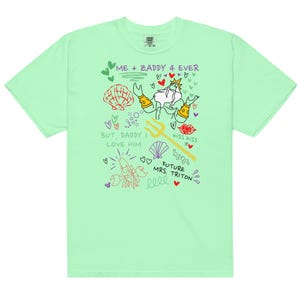 Little Mermaid Inspired King Triton Zaddy Doodle Sketch, Little Mermaid Girls Trip Shirt, Funny Subtle Trendy Comfort Colors King Triton Tee