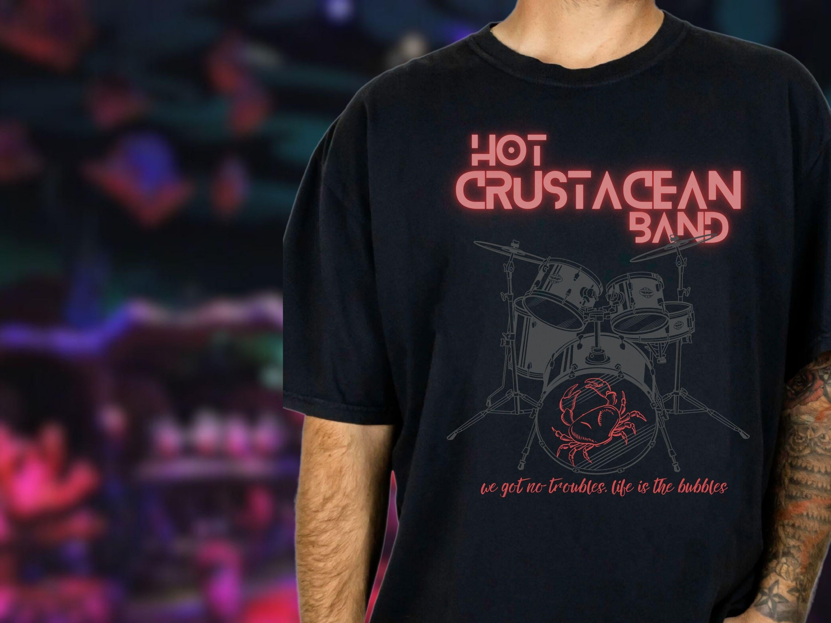 Hot Crustacean Band T-shirt: Garment-dyed Comfort Colors Tee - Etsy
