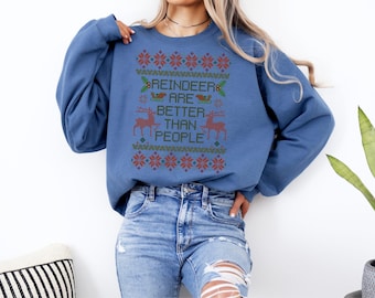 Frozen Christmas Sweatshirt, Reindeer are Better, Disney EPCOT Family Shirt